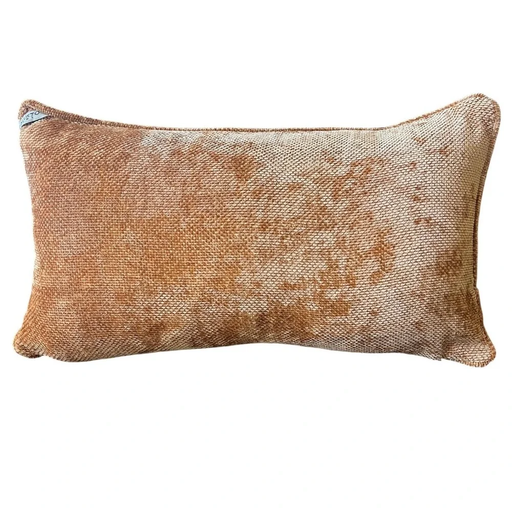 Callisto Home Designer Velvet Lumbar Throw Pillow‎ Neutral Modern Luxury Decor